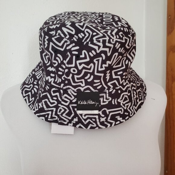 Mad Engine Keith Haring Polyester Reversible Bucket Hat - Black One Size - Picture 3 of 9
